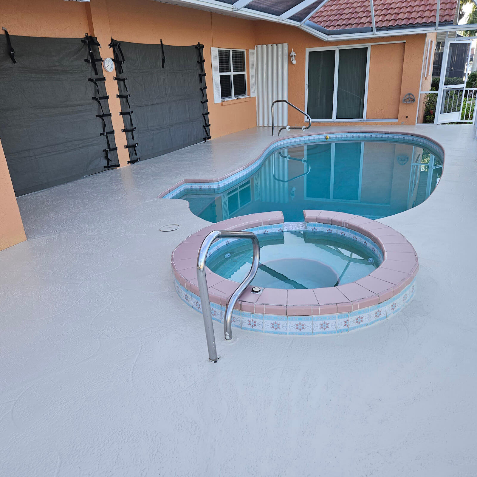 Concrete pool deck patio paint resurface Englewood